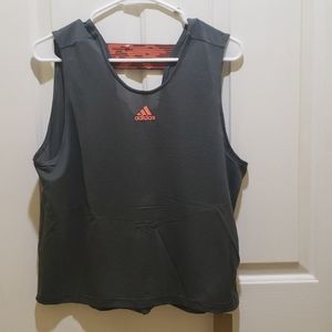 NWT - Women Adidas Tank Top - Dark Grey Stripe